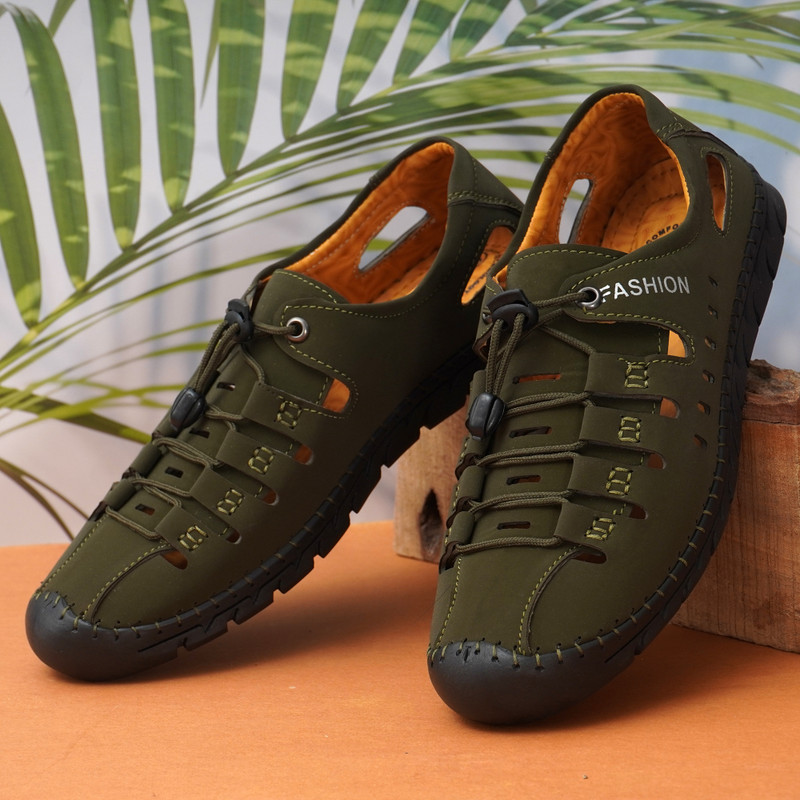 WALKWISE Men Casual(Green , 6)