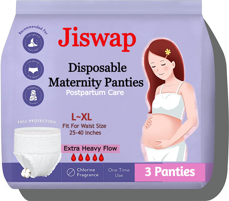 Jiswap Disposable Postpartum Panties for Women Incontinence, Maternity Sanitary Pad(Pack of 3)