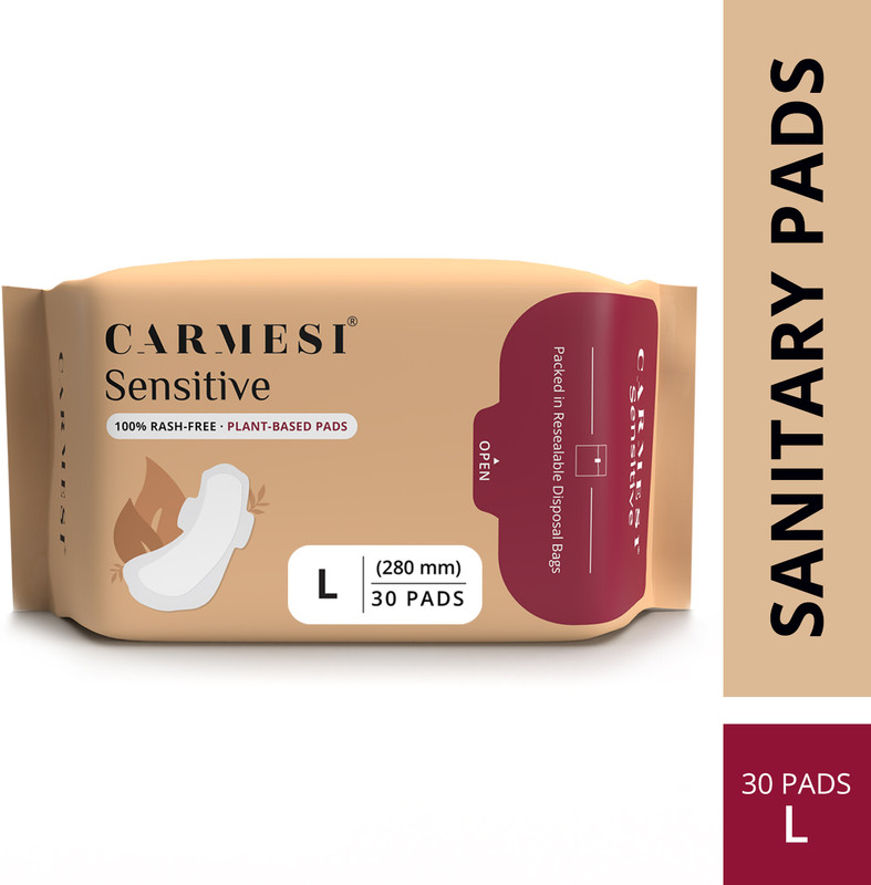Carmesi Sensitive - Sanitary Pads for Rash-Free Periods (10 XL) Sanitary Pad(Pack of 10)