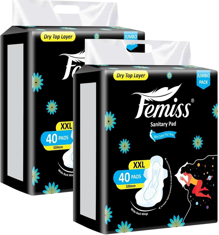 Femiss Sanitary Pads for Women and Girls Trifold pads(XXXL-Size, 320 MM, (40 Pads Each) Sanitary Pad(Pack of 2)