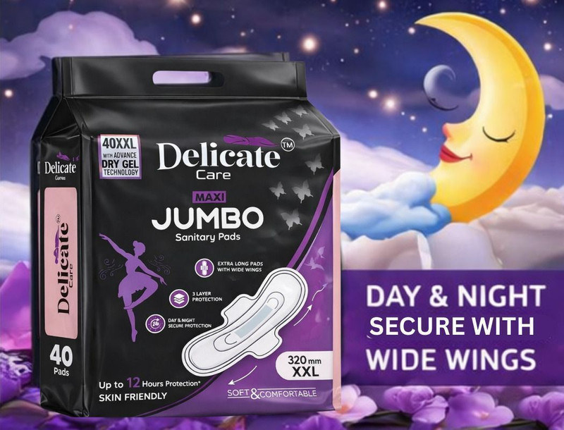 Delicate Care Extra Coverage Sanitary Pads 320mm XXL 40 Sanitary Pad
