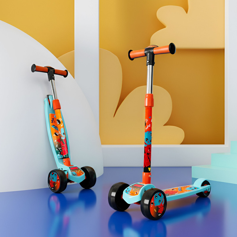 Kidsmate Street Rider 2.0 Foldable Kick Scooter for Kids, 2 Wheel with Adjustable Height Kids Scooter(Blue, Pack of 1)