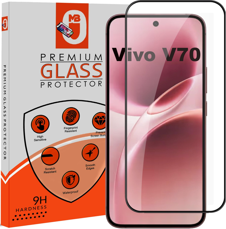 Maxboost Tempered Glass Guard for Vivo V70 5G, vivov70 (Ultrasonic Fingerprint Supported) Premium Screen Protector Guard with Easy Installation Kit(Pack of 1)