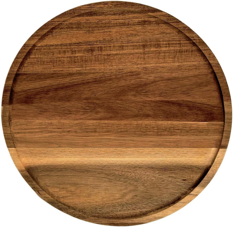 Multaniz Quality Wood Premium 10 Inch Wooden Round Serving Tray| Multipurpose Kitchen Home Décor Tray Tray Serving Set(Pack of 1)
