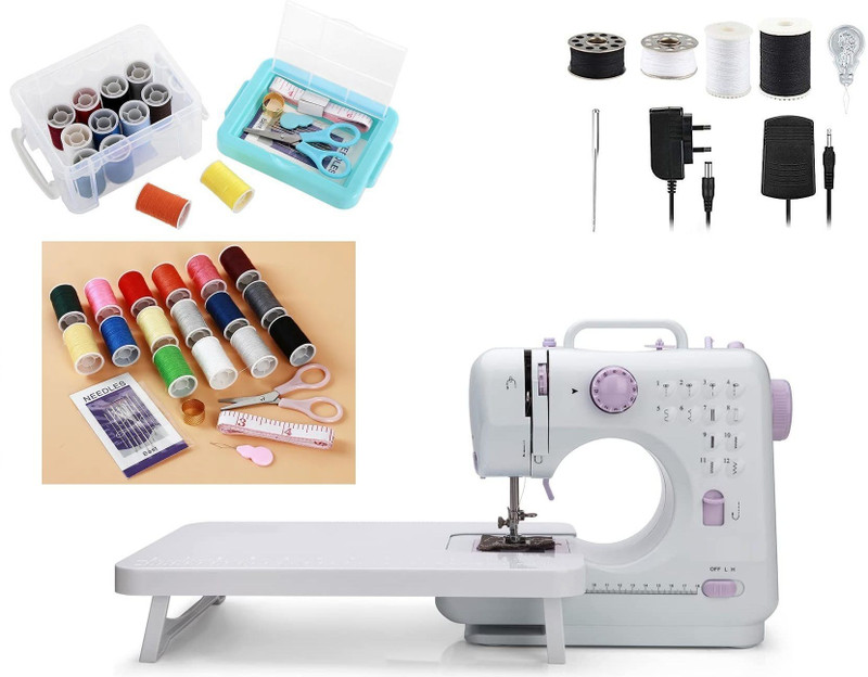 Onshoppy Portable Sewing Machine with 12 Built-in Stitches, Extension Table & Sewing Kit Electric Sewing Machine( Built-in Stitches 2)