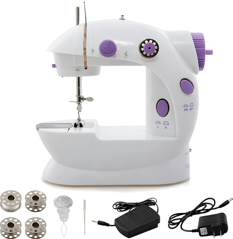 LATESHOP 4 in 1 Portable & Compact Mini Sewing Machine, adapter, foot pedal & Dual Speed Electric Sewing Machine( Built-in Stitches 2)