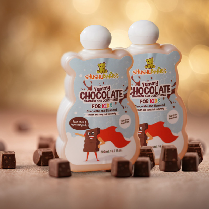 ShuShu Babies Yummy Chocolate Shampoo & conditioner with Flaxseed for kids (each-200ml) pack-2(400 ml)
