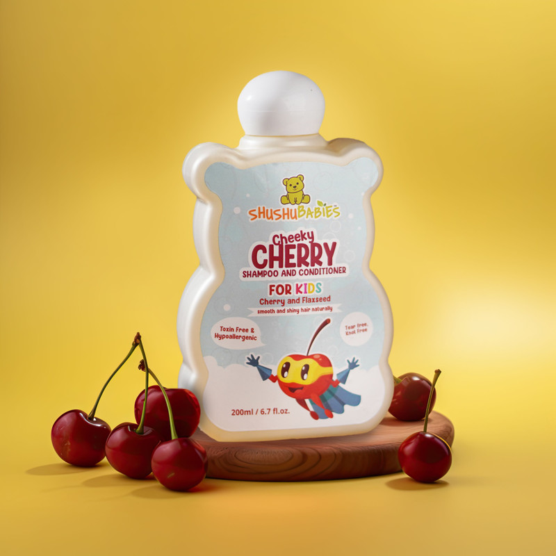 ShuShu Babies Cheeky Cherry Shampoo & Conditioner | For Kids (4-12 Years)| pack of-1(200 ml)