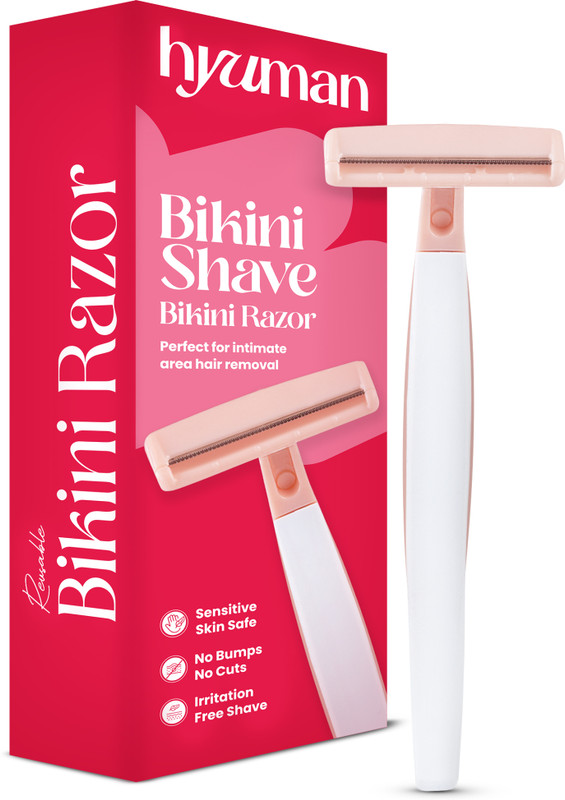 Hyuman Bikini Shave Razor for Women, Sensitive Skin Safe,Reusable,Painless Hair Removal, Women