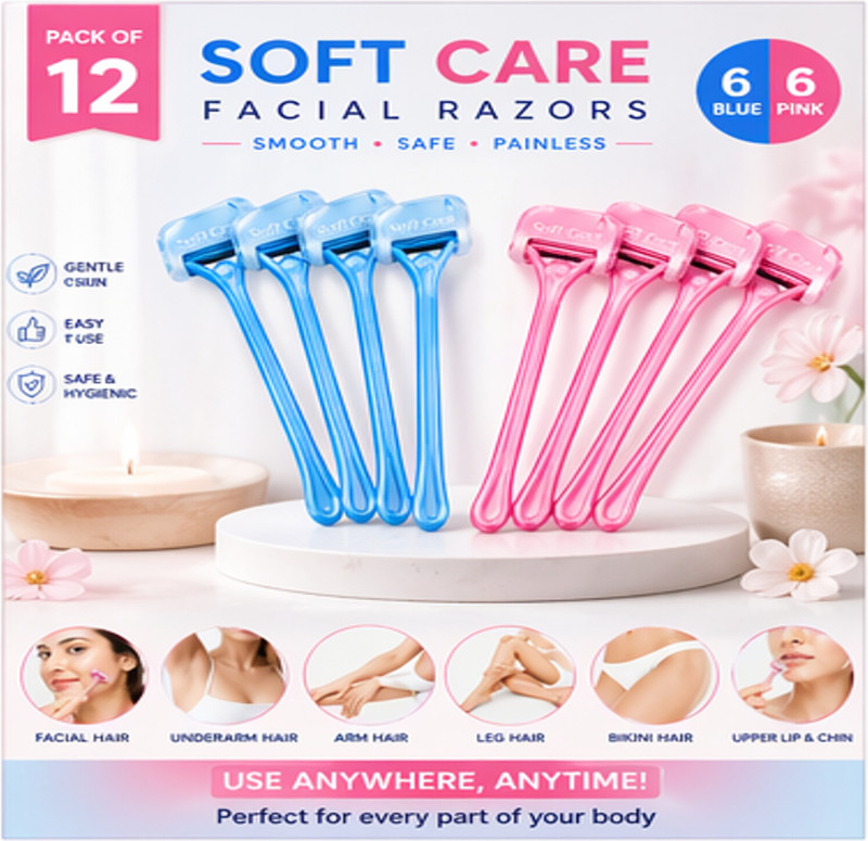 FlyTouch Women Face Razor Hair Remover Smooth Safe Eyebrow Trimmer Tool Pack of 6, Women(Pack of 6)