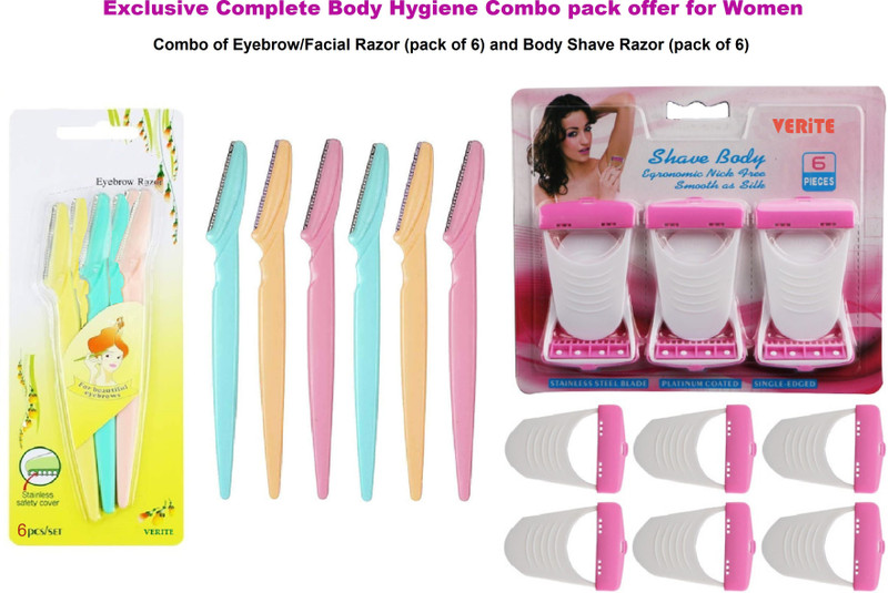 Verite Facial and Body Razor pack of 12, Men & Women(Pack of 12)