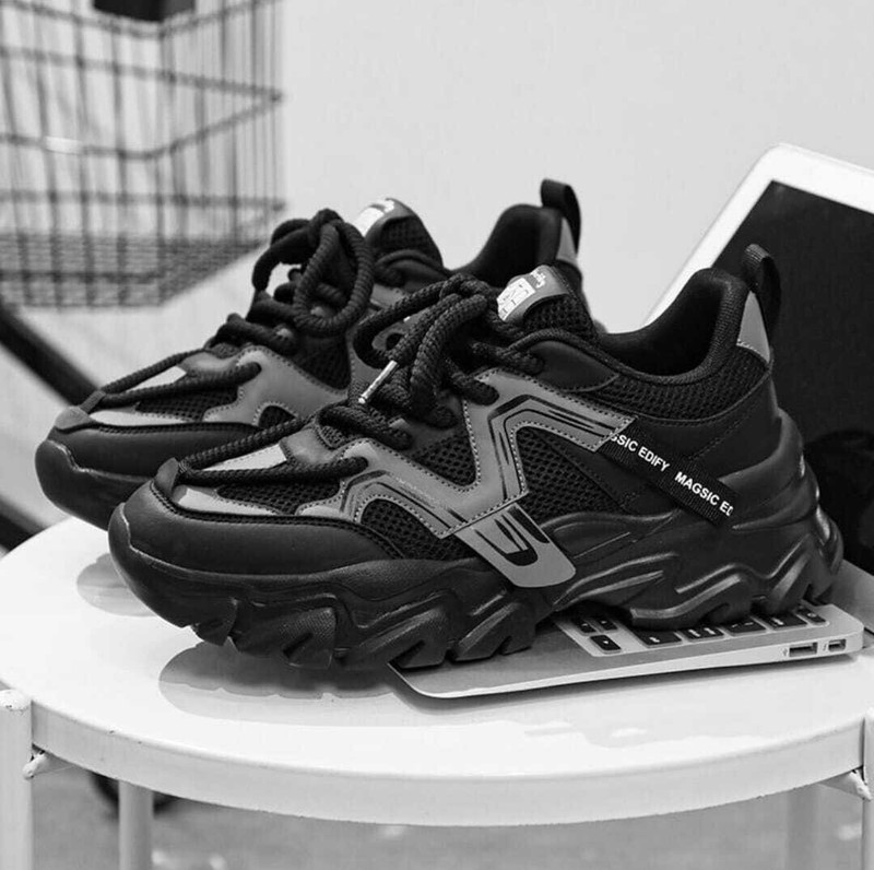 ZENQLO Stylish Comfortable Lace Up Sneaker Casual Walking Men Sports Running Shoes Sneakers For Men(Black)