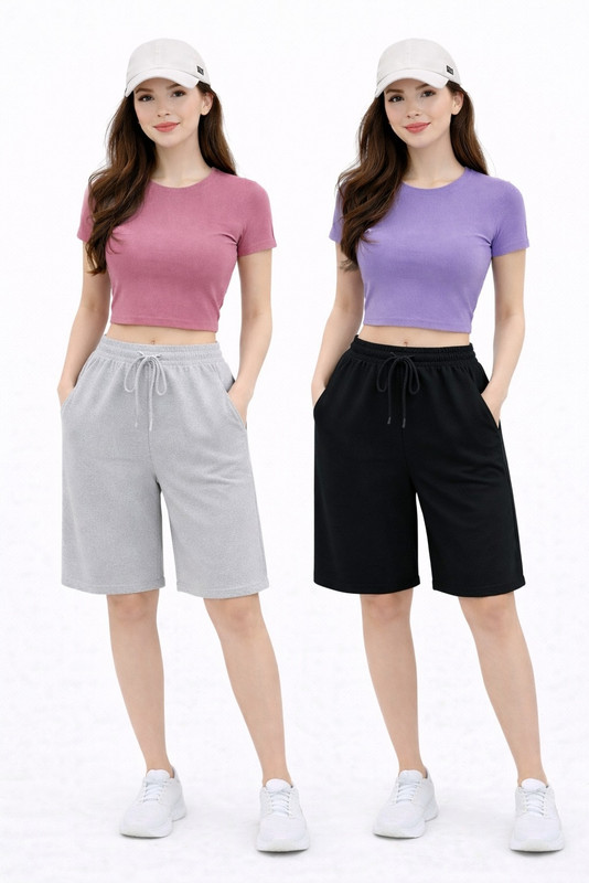 HouseOfCommon Striped Women Multicolor Regular Shorts