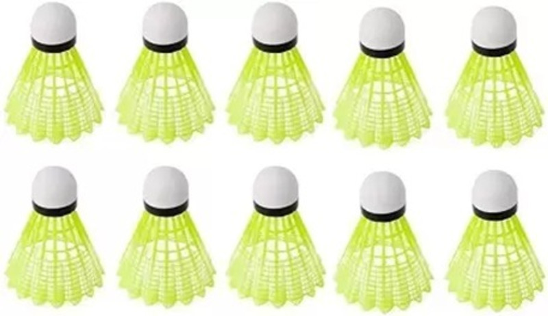 Tahiro Yellow Shuttle Cocks Plastic Shuttle  - Yellow(Medium Fast, 78, Pack of 10)