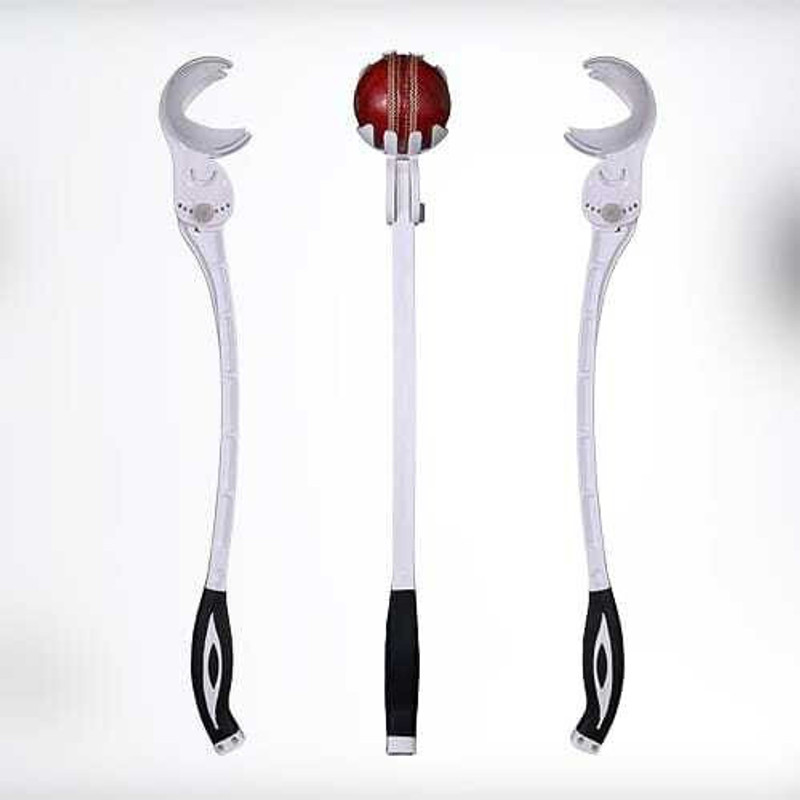 Dinetic Ball Thrower for Cricket Training with Leather, Tennis, and Plastic Balls Sidearm Ball Thrower(White)