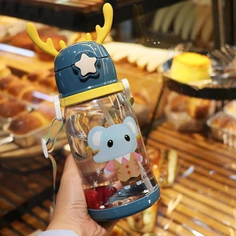 Vadhavan Water Bottle 600 Ml With Sipper For Kids Cute (Unbreakable, Freezer Safe)(Multicolor)