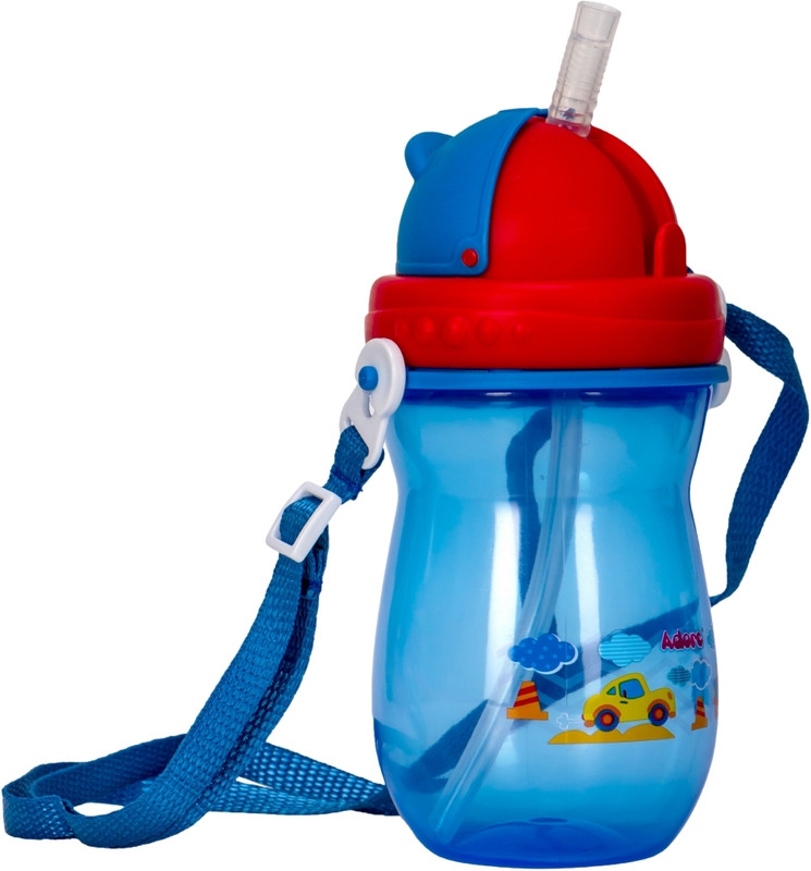 Adore IDAHO Straw Sipper Cup with Shoulder Strap & Retractable Head - Food Grade(Blue)