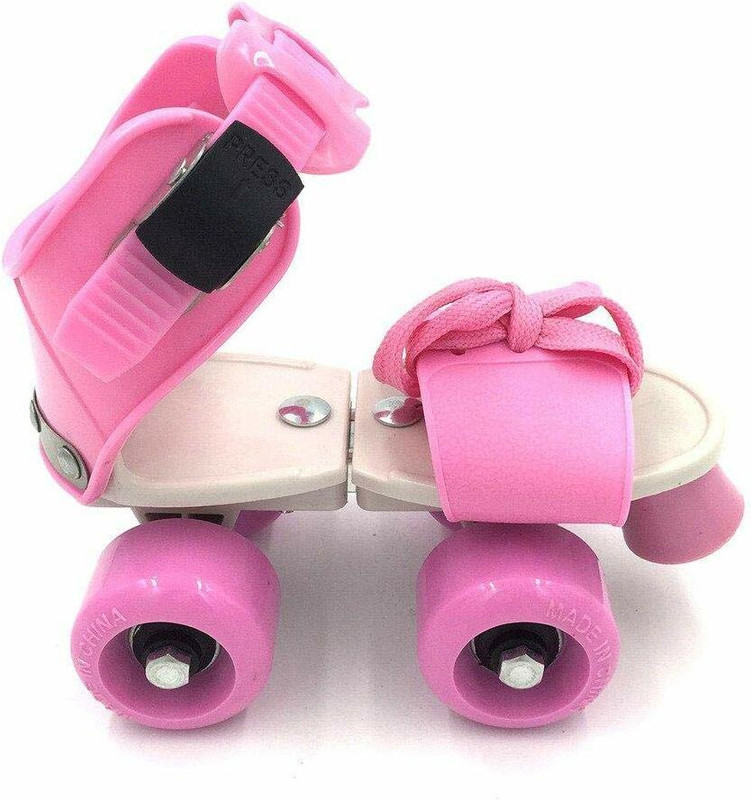 Welzivs Roller Skates Pink Shoe Kids Size  3 UK - 6 UK(Adjustable, Beginner, Pink)