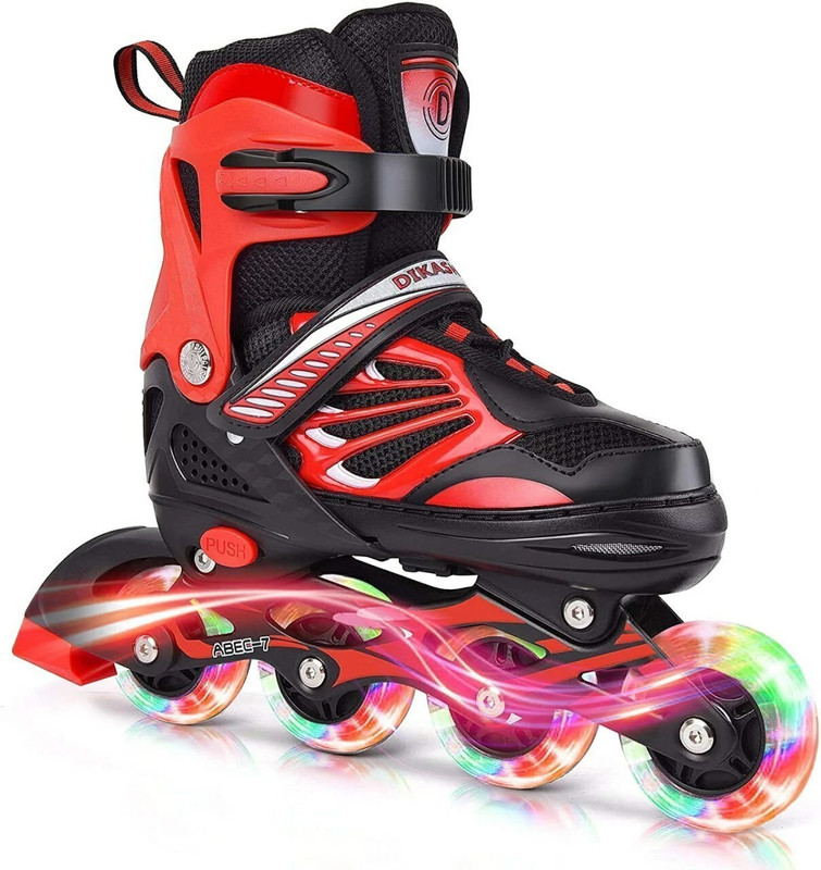 TOYOX Kids or Teen Adjustable Skates for Outdoor Skates-m size Skates In-line Adults Size 6 UK - 9 UK(Adjustable, Beginner, Advanced, Intermediate, Training, Recreational, Advanced, Multicolor)