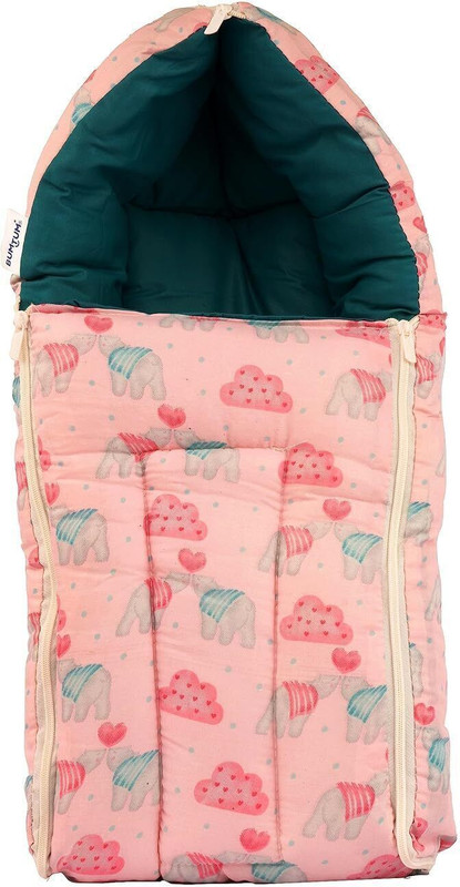 BUMTUM 0-6 Months New Born Baby Unisex Cotton Carry Bag 3 in 1 Baby Bed Sleeping Bag(Pink)