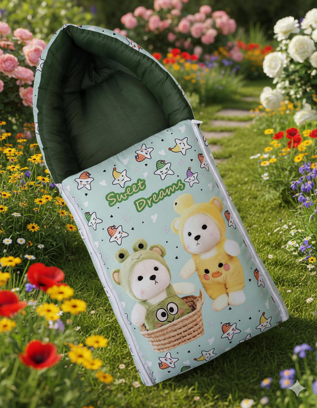 Sejal Baby Desire 3 in 1 Baby Bed, Baby Bedding for New Born, Cotton Sleeping Bag Sleeping Bag(Green)
