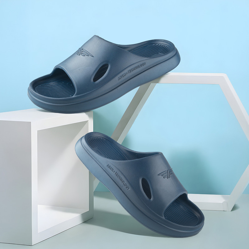 RED TAPE Men Slides(Blue , 8)