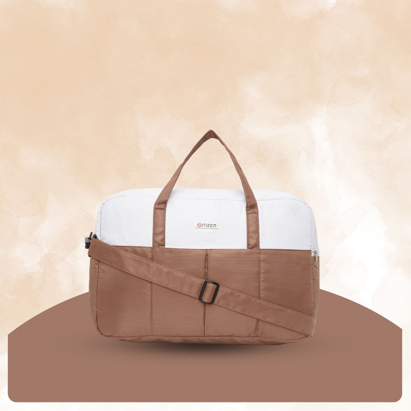 CITIZEN Travel 30 Tan & White Duffel Bag Small Travel Bag - Medium(Tan)