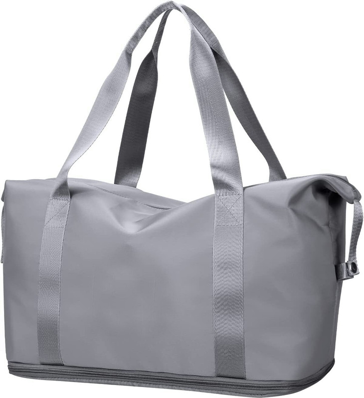 PRACHARAN Large Capacity Folding Travel, Dry and Wet Separation Portable Shoulder Bag Grey Small Travel Bag(Grey)