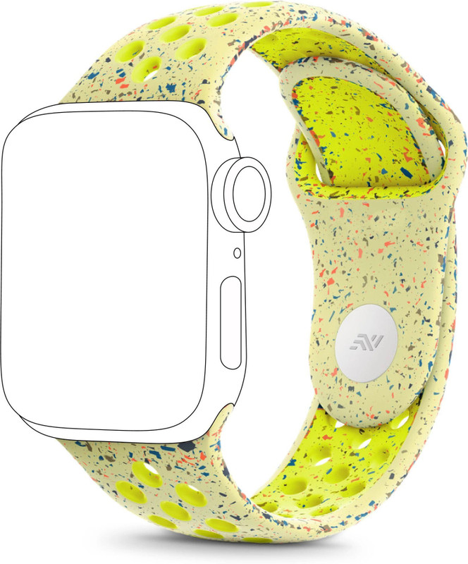 NECESORIES Watch Strap Silicone PinTuck Clasp Compatible with Apple iWatch Series Smart Watch Strap(Yellow)