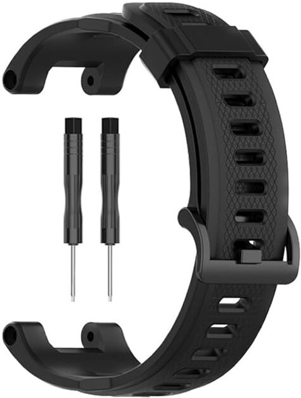 EBOYSIS Replacement Sporty Silicone Strap Band For Amazfit T-Rex/Amaz fit T-Rex Pro Smart Watch Only Smart Watch Strap(Black)