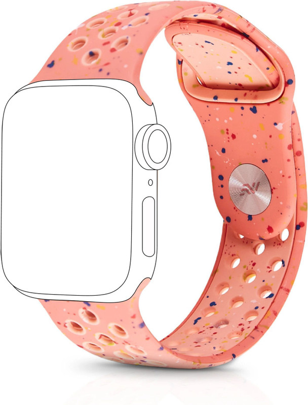NECESORIES Watch Strap Silicone PinTuck Clasp Compatible with Apple iWatch Series Smart Watch Strap(Pink)
