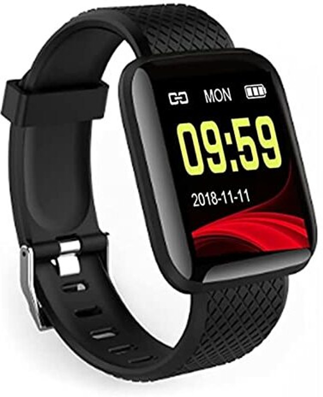 Zwero ID116 for Men Women and Kids Activity Tracker Smart Band Strap (Black)(Black Strap, Size : Free Size)