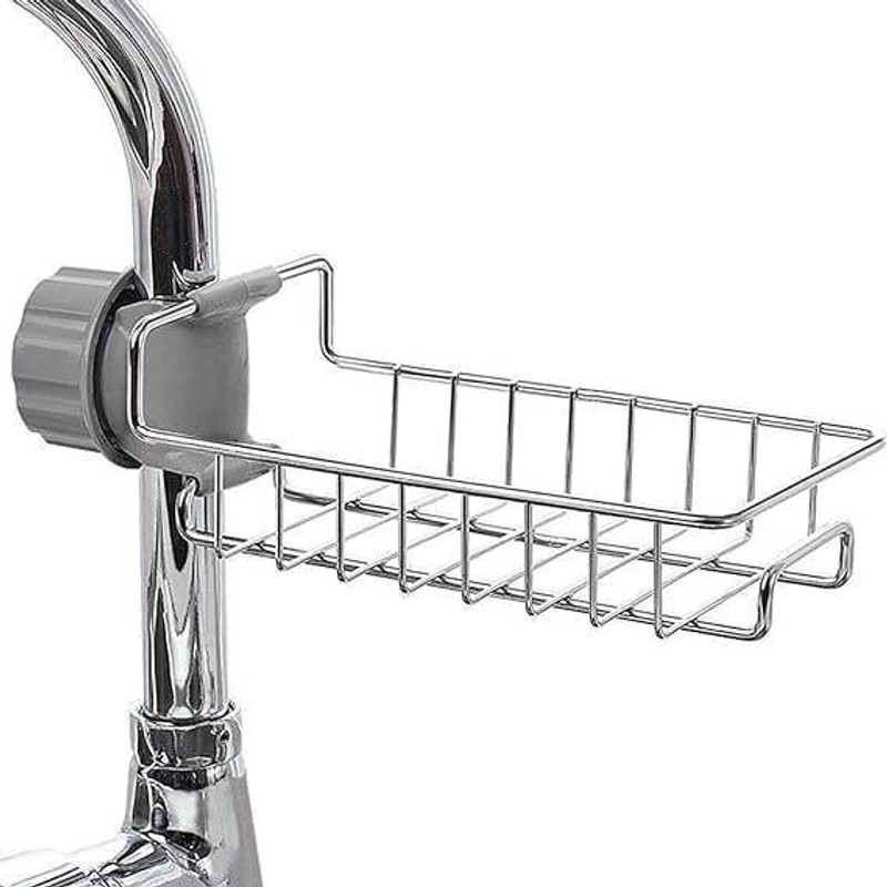 Mahir Sink faucet Stand - Sink Caddy Organizer(Silver)