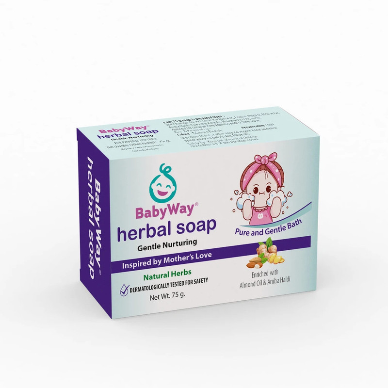 BABYWAY Baby Bathing Herbal Soap Bar for Health Skin(75 g)
