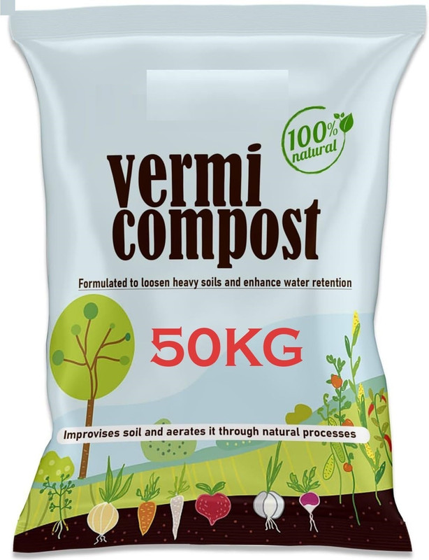 GangaVermi Organics Vermicompost Fertilizer 50kg Manure(50 kg, Powder)