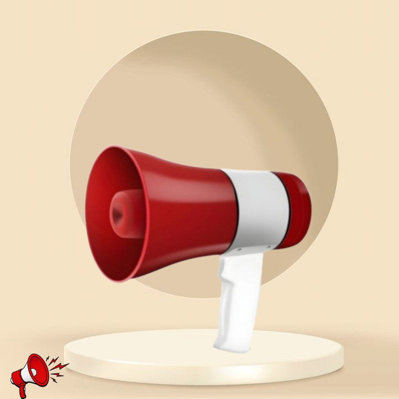 SACRO Handheld Megaphone with Siren, Microphone & Rechargeable for Outdoor EventsA325 Megaphone Portable Megaphone Siren Loudspeaker Function &Long Battery BackupQ325 Outdoor PA System(500 W)
