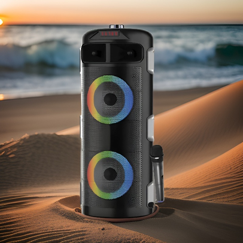 YAROH J27_Paris 35W Bluetooth Karaoke Speaker with RGB Lights & Dual 4 Drivers" 35 W Bluetooth Speaker(Black, 4.1 Channel)