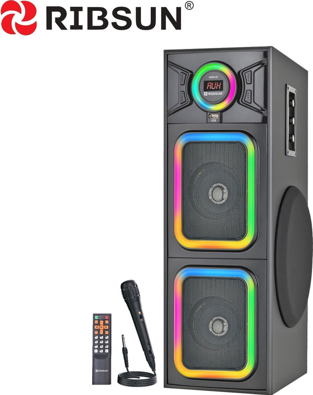 RIBSUN Gemini Bluetooth Tower Speaker-Party Speaker-Home theatre-Soundbox Speaker 120 W Bluetooth Tower Speaker(Black, 2.1 Channel)