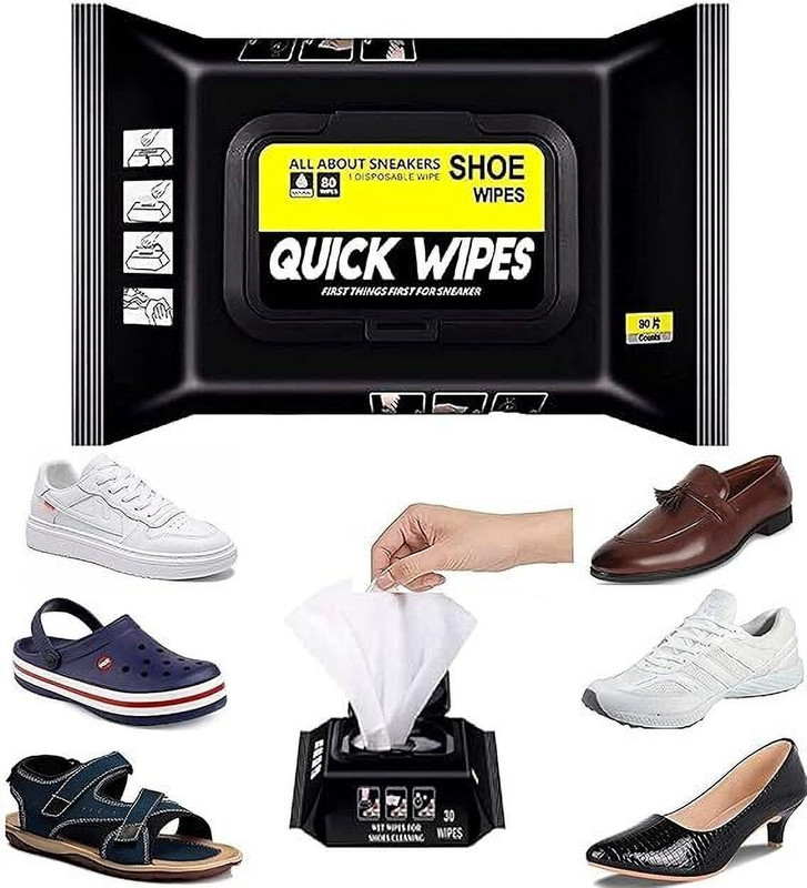 FancyProducts Shoe Cleaning Wipes – Quick Shoe Cleaner for Sneakers, Leather, White Shoes Wipe Warmer