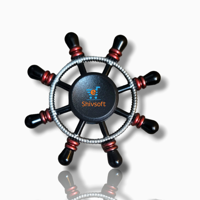 Shivsoft 8 Sided Fidget Spinner Black Helm(Black)