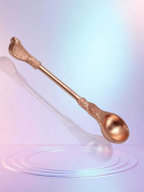 Solino Handcrafted Snake Charnamrit Spoon panchpathiram panchapalli Spoon for Pooja Copper Dessert Spoon(Pack of 1)