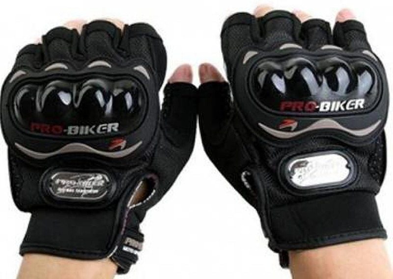 Probiker Pro Biker Half Cut Gloves Black L Size Driving Gloves (Black) Driving Gloves(Black)