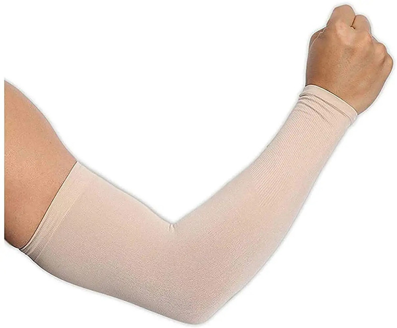 Deewak Sun protection cotton arm sleeve Unisex summer, Winter arm protective SportsG15 Driving Gloves(Beige, Black)