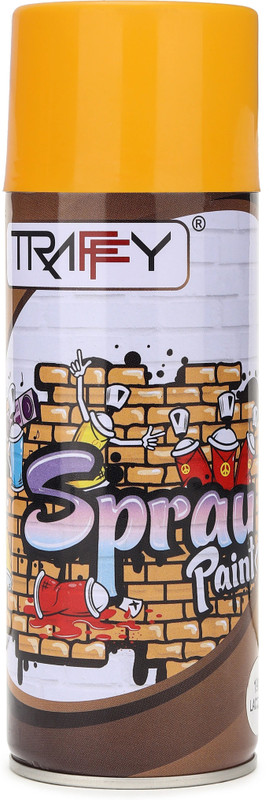 traffy Deep Yellow Spray Paint 400ml - Glossy Finish Use for Bike, Car, Wood & Metal Deep Yellow Spray Paint 400 ml(Pack of 1)