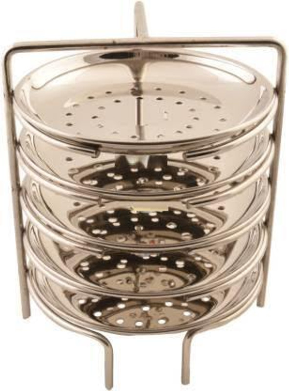VGS MARKETINGS Stainless Steel Idiyappam Seva Stand & 5 Plates for Idli pressure Cooker Steamer Stainless Steel Steamer(1 L)