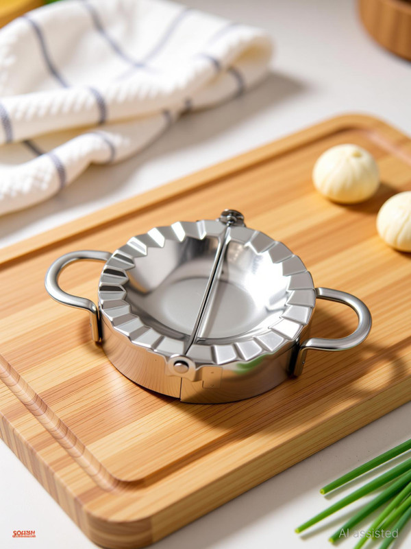 SOAISH Momo Maker Mould Shape Machine Dumpling/Samosa Maker Mould Pack of 1 Stainless Steel Steamer(0.1 L)