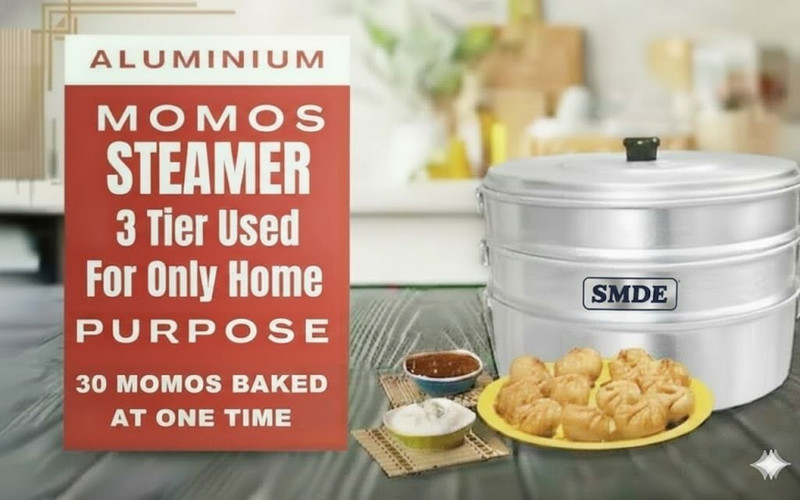 SMDE momos Steamer Diamm: 8/3 Aluminium Steamer(3 L)