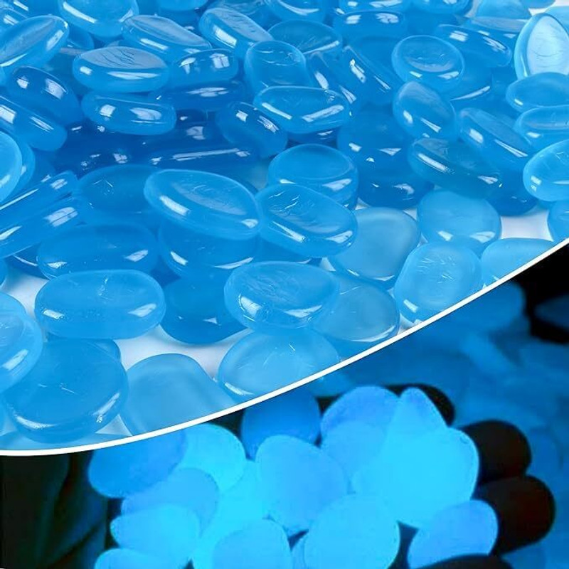 Mahir 100Pcs Luminous Stones Glow in The Dark Garden Pebbles Stones Rocks Regular Oval, Asymmetrical, Oval, Angular, Round, Square Rock Stone(Multicolor 100 Pieces)