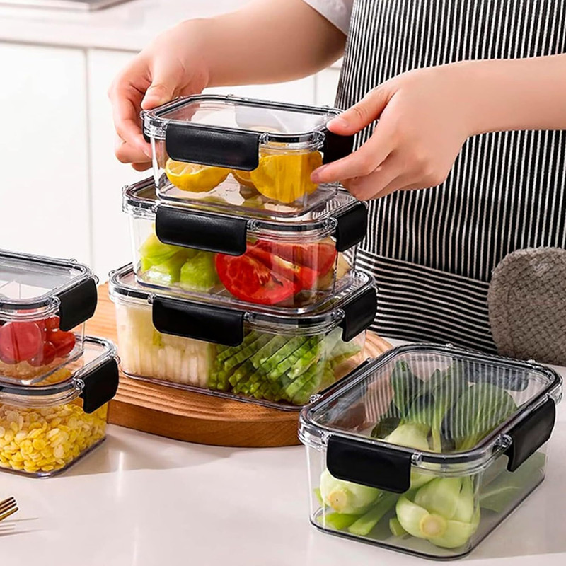 insew Polypropylene Premium Quality Fridge, BPA Free Kitchen Fridge Grocery Cereal Container Storage Basket(Pack of 3)