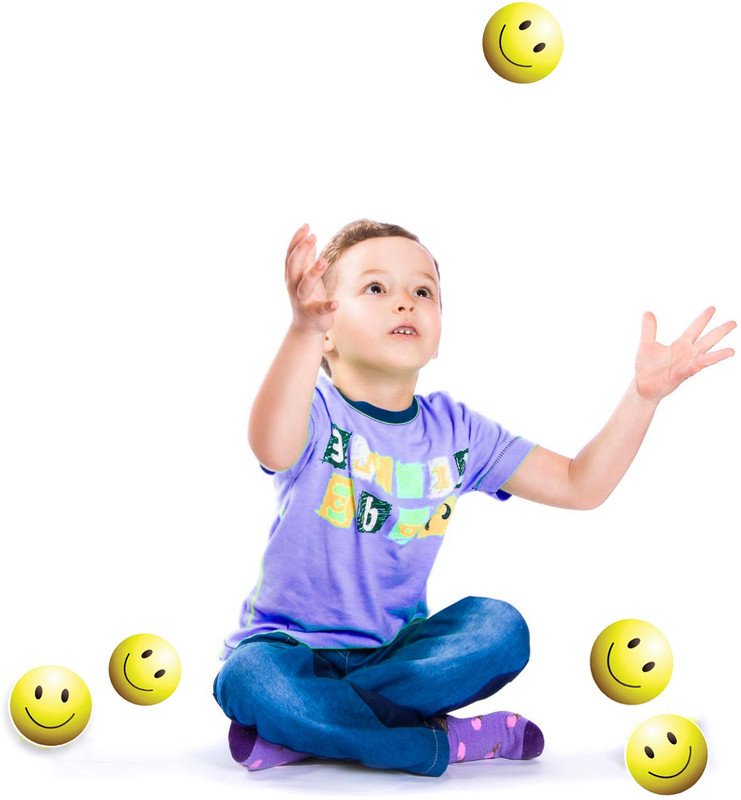 Deeshora TOP SELLING Emoji Smiley Face Foam Ball Squeeze Stress Relief Hand Exercise Ball  - 60 mm(Yellow)